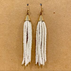White Tassel Earrings